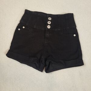 No Boundaries Button/Zip Up Black Shorts Women's  Size 3